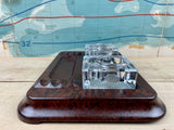 Glass Inkwells : Bakelite Base with Pen Holder