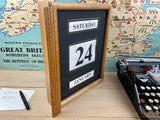Large Vintage Wooden Perpetual Calendar