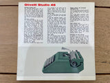 Olivetti Studio 45 Manual