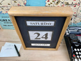 Large Vintage Wooden Perpetual Calendar