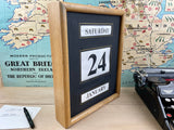Large Vintage Wooden Perpetual Calendar
