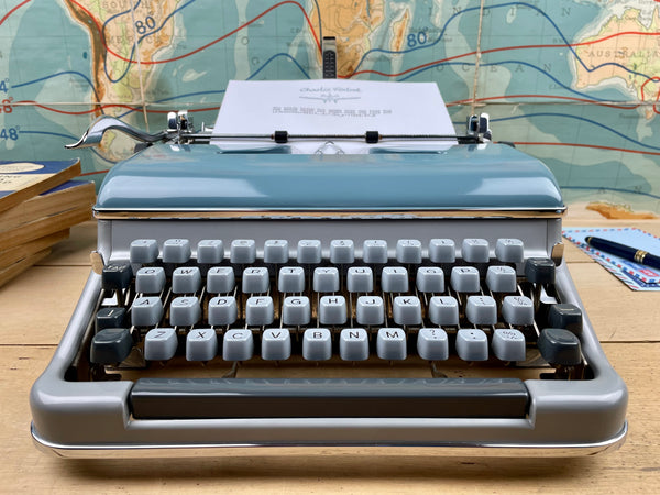 Typewriter, 1961 Blue Bird with New Platen