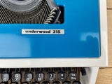 Typewriter, Underwood 315 - Blue