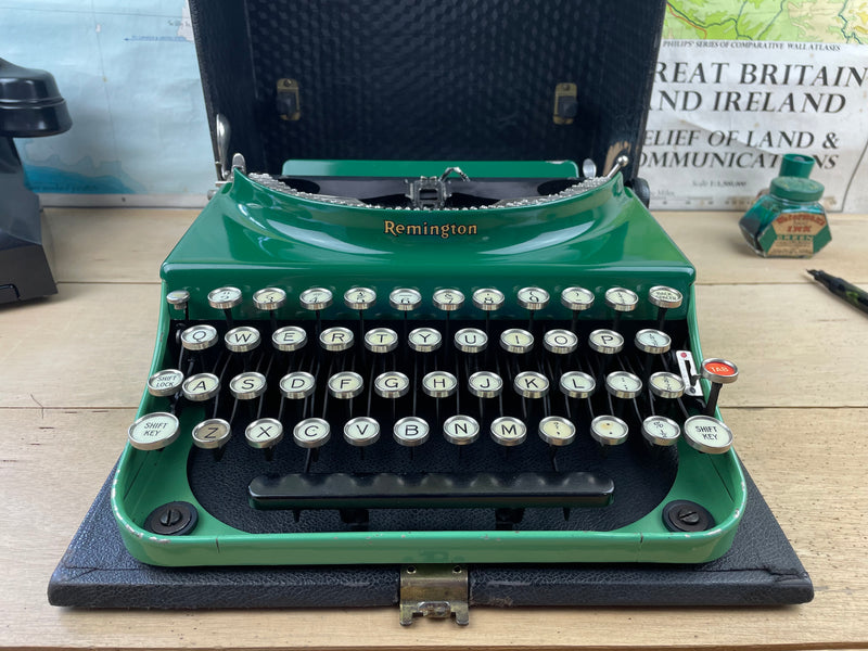 Typewriter, Rare Two Tone Green 1930 Remington Portable