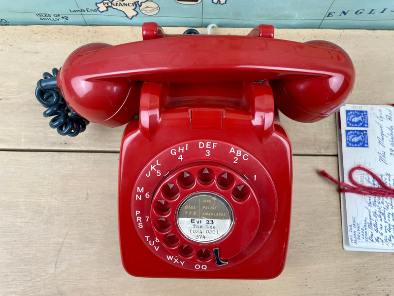 Vintage 1960's Red Desk Phone