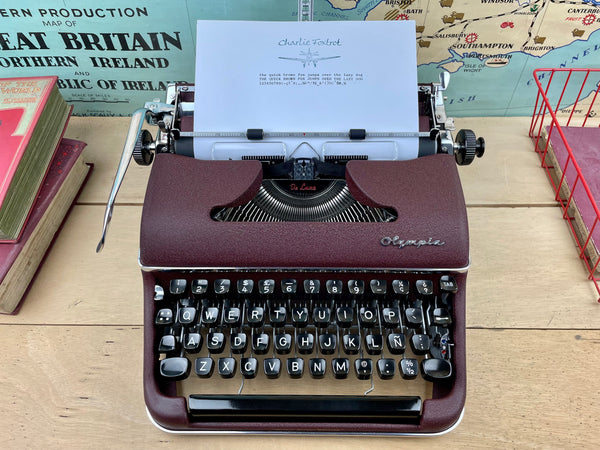 Bergundy Olympia SM3 Typewriter