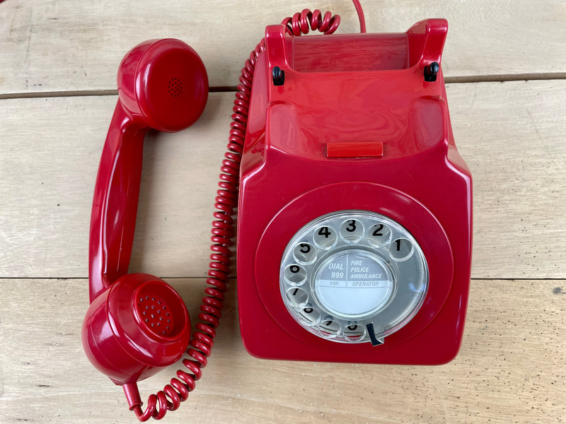 Vintage 1970's Red Desk Phone