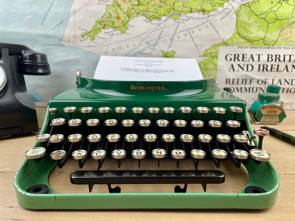 Typewriter, Rare Two Tone Green 1930 Remington Portable