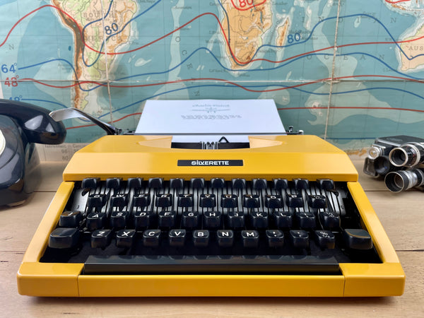 Typewriter, Yellow Silver Reed Silverette
