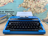 Typewriter,  Blue Silver Reed Silverette II