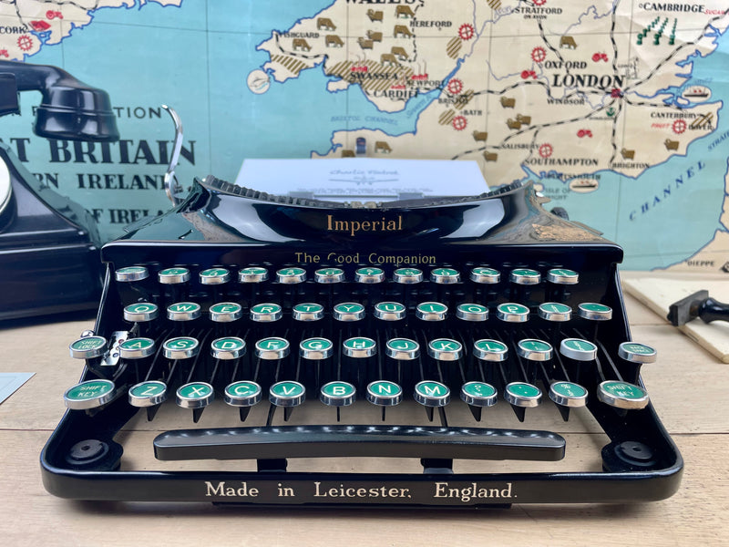 Typewriter, 1939 Imperial The Good Companion 1 with Rare Green Keys