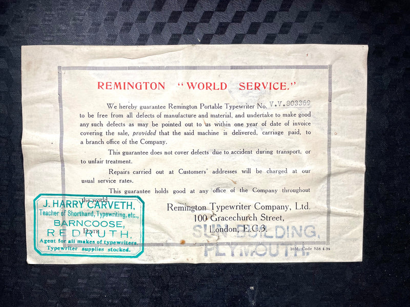 Typewriter, 1937 Remington Victor Streamline