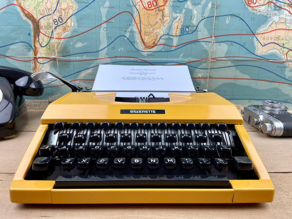 Typewriter, Yellow Silver Reed Silverette
