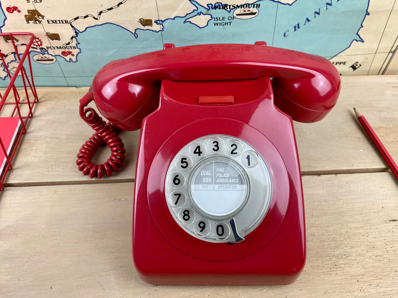 Vintage Red Rotary Phone