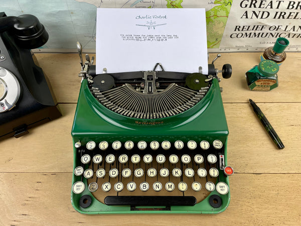 Rare Two Tone Green Remington Typewriter