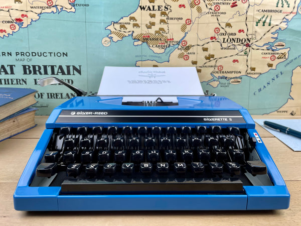Typewriter,  Blue Silver Reed Silverette II