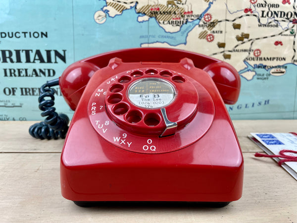 Vintage 1960's Red Desk Phone