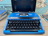 Typewriter,  Blue Silver Reed Silverette II
