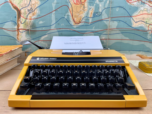 Typewriter, Yellow Silver Reed Silverette