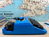 Typewriter,  Blue Silver Reed Silverette II