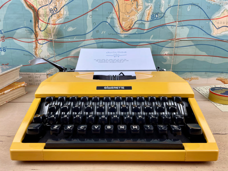Typewriter, Yellow Silver Reed Silverette