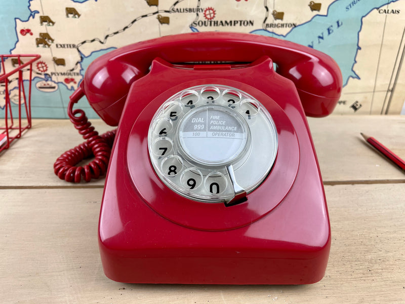 Vintage 1970's Red Desk Phone