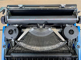 Typewriter,  Blue Silver Reed Silverette II