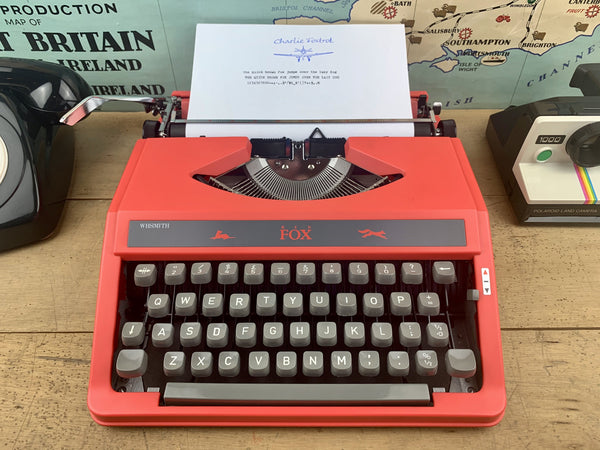 WH Smith Red Fox Typewriter from Charlie Foxtrot Typewriters